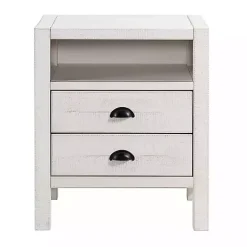 Kirklands Home Wood Open Shelf Nightstand White Discount