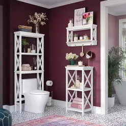 Kirklands Home Wood Over-Toilet 3-Tier Shelf White Clearance