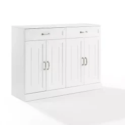 Kirklands Home Wood Panel 4-Door Cabinet White Discount