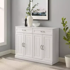 Kirklands Home Wood Panel 4-Door Cabinet White Discount