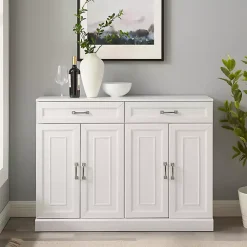 Kirklands Home Wood Panel 4-Door Cabinet White Discount
