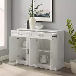 Kirklands Home Wood Panel 4-Door Cabinet White Discount