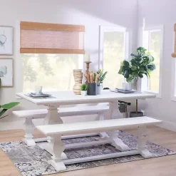 Kirklands Home Wood Pedestal Dining Table White Clearance
