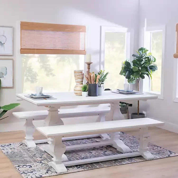 Kirklands Home Wood Pedestal Dining Table White Clearance
