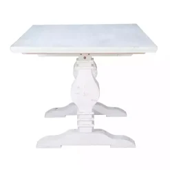 Kirklands Home Wood Pedestal Dining Table White Clearance