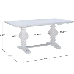 Kirklands Home Wood Pedestal Dining Table White Clearance