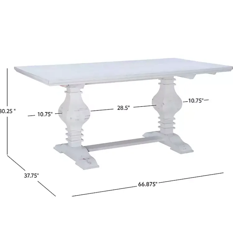 Kirklands Home Wood Pedestal Dining Table White Clearance