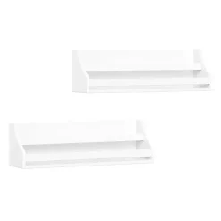 Kirklands Home White Wood Rack Wall Bookshelves, Set of 2 Sale