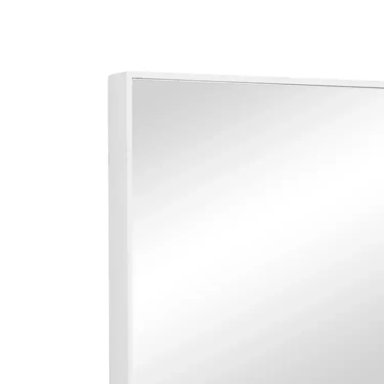 Kirklands Home White Wood Rectangular Wall Mirror, 24x40 in. Clearance