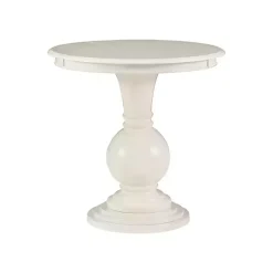 Kirklands Home Wood Round Base Side Table White Clearance