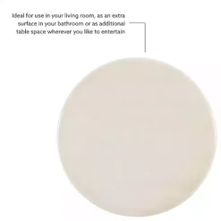 Kirklands Home Wood Round Base Side Table White Clearance