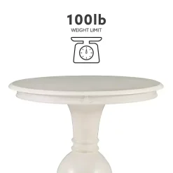 Kirklands Home Wood Round Base Side Table White Clearance