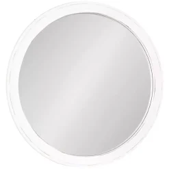 Kirklands Home Wood Round Mansel Mirror White New