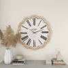 Kirklands Home White Wood Scalloped Frame Wall Clock Outlet