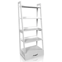 Kirklands Home Wood 5-Shelf Leaning Bookshelf White Online