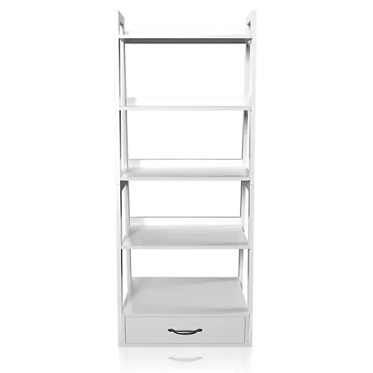 Kirklands Home Wood 5-Shelf Leaning Bookshelf White Online