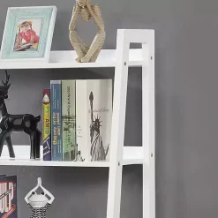Kirklands Home Wood 5-Shelf Leaning Bookshelf White Online