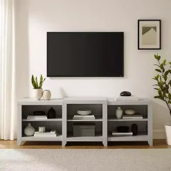 Kirklands Home Wood 6-Shelf Media Cabinet White Sale