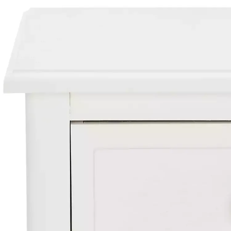 Kirklands Home Wood Side Table with Baskets White Best