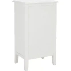 Kirklands Home Wood Side Table with Baskets White Best