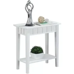 Kirklands Home Wood Slat Accent Table White Outlet