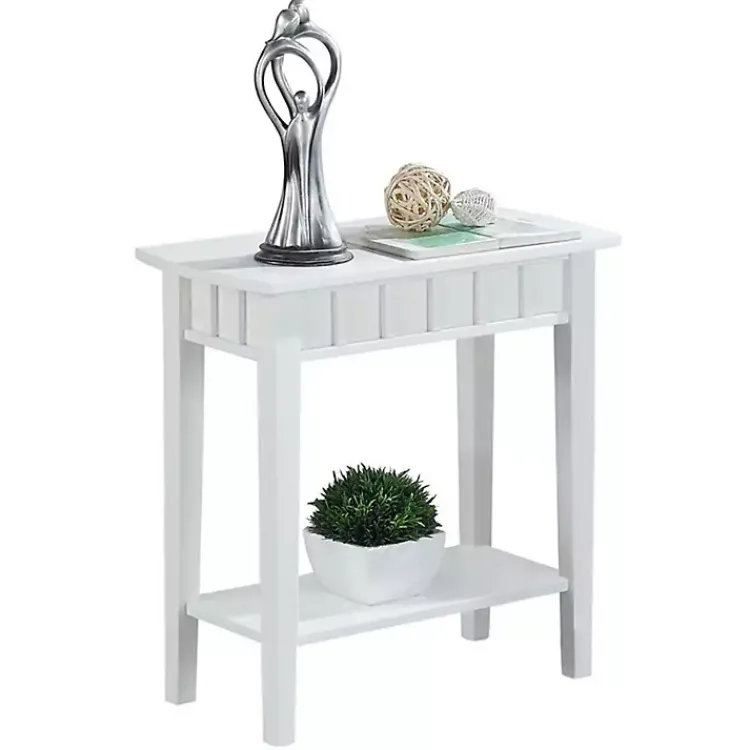 Kirklands Home Wood Slat Accent Table White Outlet