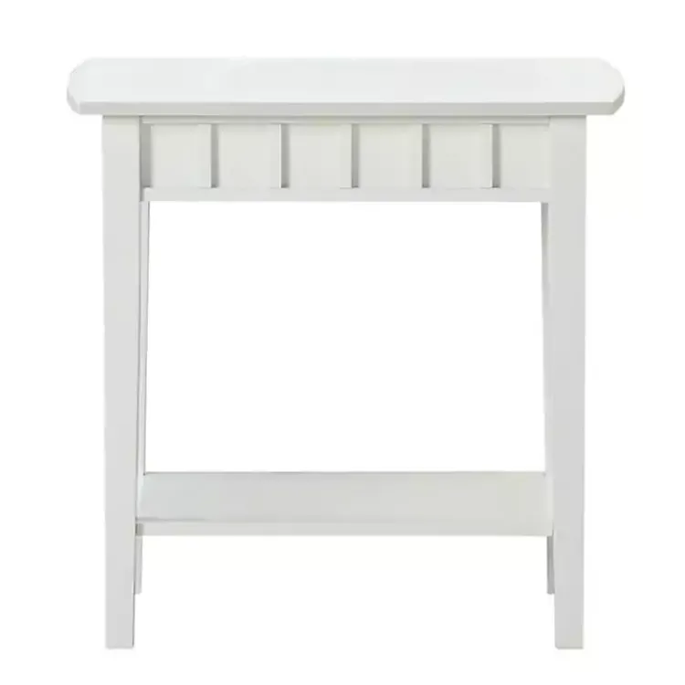 Kirklands Home Wood Slat Accent Table White Outlet