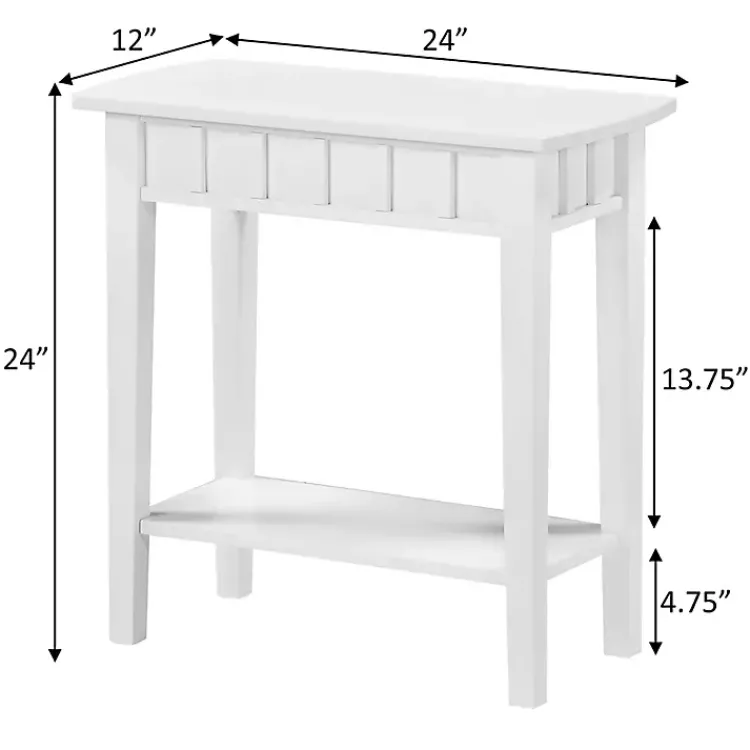 Kirklands Home Wood Slat Accent Table White Outlet