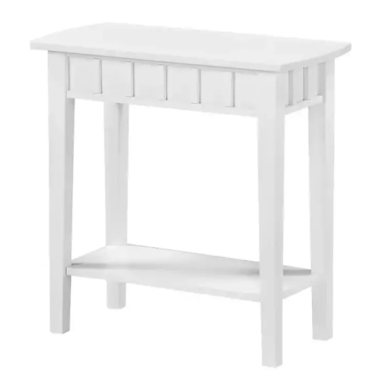 Kirklands Home Wood Slat Accent Table White Outlet