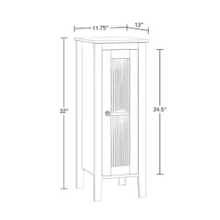 Kirklands Home Wood Slim Single Glass Door Floor Cabinet White Sale