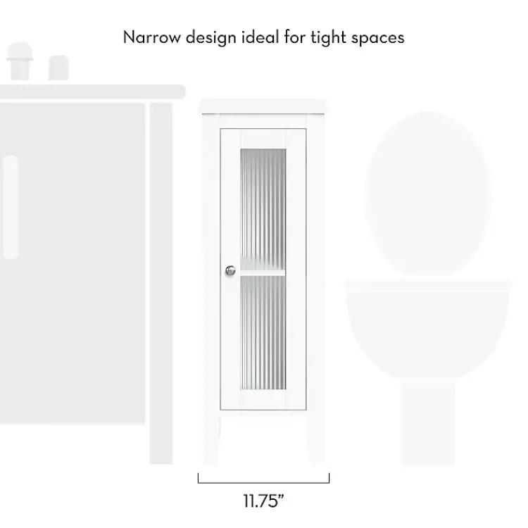 Kirklands Home Wood Slim Single Glass Door Floor Cabinet White Sale