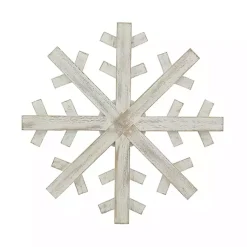 Christmas Art & Wall Decor>Kirklands Home Wood Snowflake Wall Plaque, 16 in. White