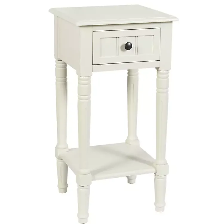 Kirklands Home Wood Square Hampton Accent Table White New