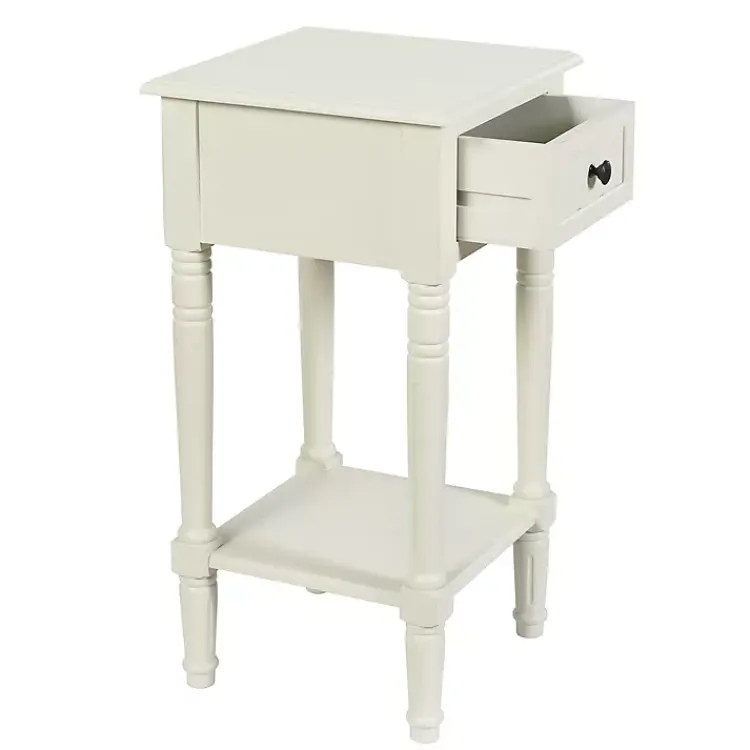 Kirklands Home Wood Square Hampton Accent Table White New
