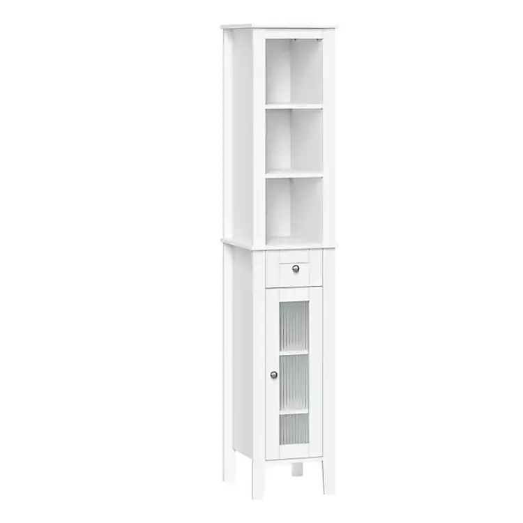 Kirklands Home Wood Tall Single Pane Glass Door Cabinet White Online