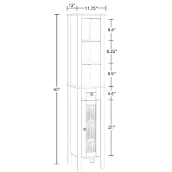 Kirklands Home Wood Tall Single Pane Glass Door Cabinet White Online
