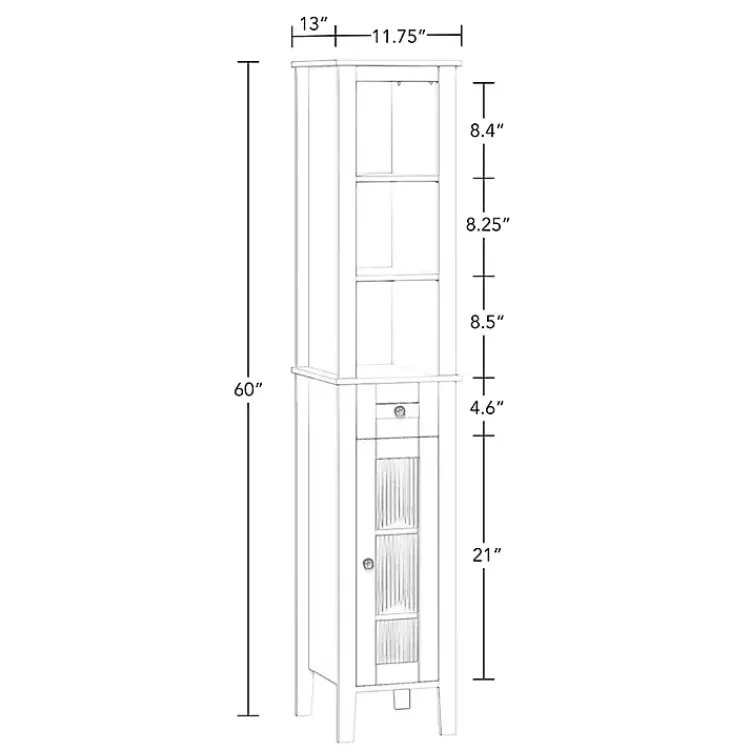 Kirklands Home Wood Tall Single Pane Glass Door Cabinet White Online