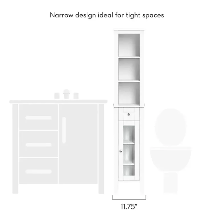 Kirklands Home Wood Tall Single Pane Glass Door Cabinet White Online