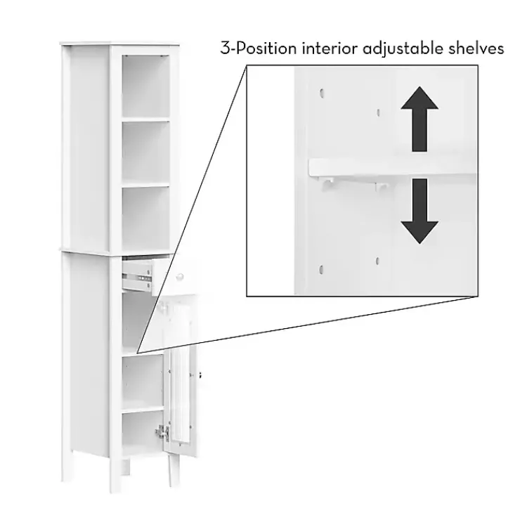 Kirklands Home Wood Tall Single Pane Glass Door Cabinet White Online