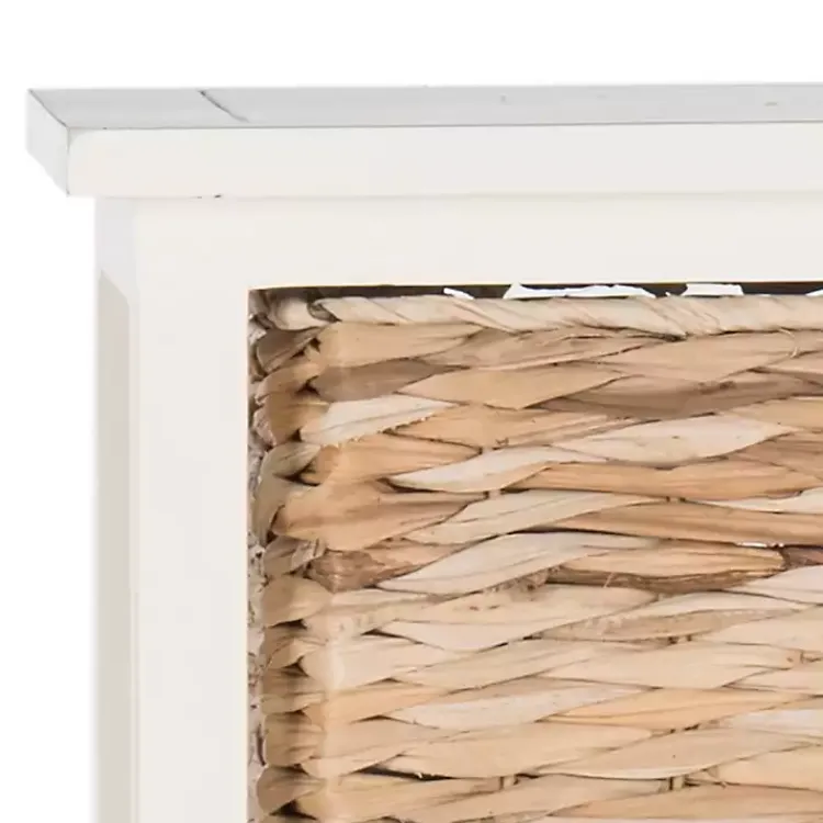 Kirklands Home Wood 5-Tier Basket Storage Shelf White New