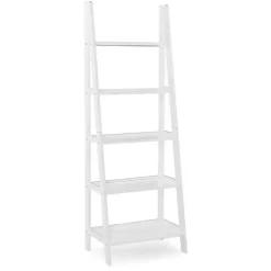 Kirklands Home Wood 5-Tier Ladder Bookshelf White