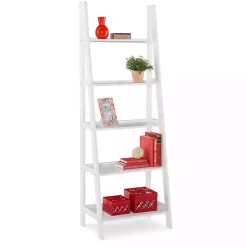 Kirklands Home Wood 5-Tier Ladder Bookshelf White