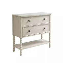 Kirklands Home Wood Turned Legs 2-Drawer Chest White Hot