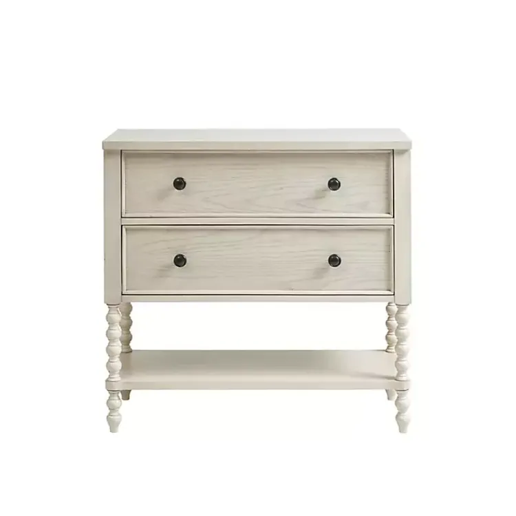 Kirklands Home Wood Turned Legs 2-Drawer Chest White Hot