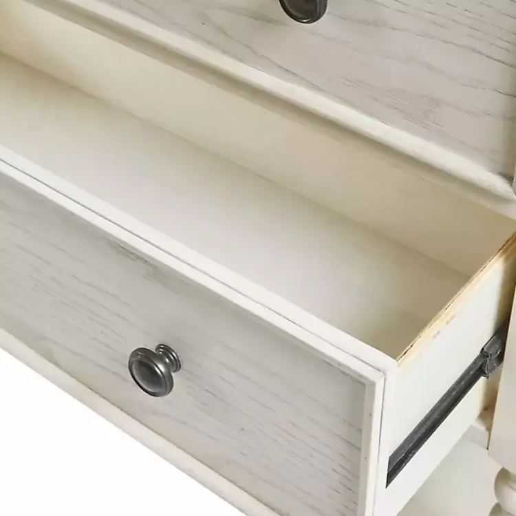 Kirklands Home Wood Turned Legs 2-Drawer Chest White Hot
