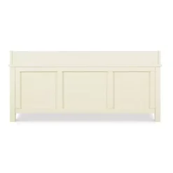 Kirklands Home White Wood Upholstered Storage Bench Hot