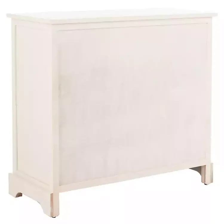 Kirklands Home Wood Woven Baskets Cabinet White