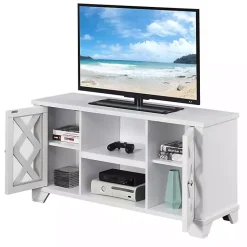 Kirklands Home Wood X Doors Media Cabinet White New