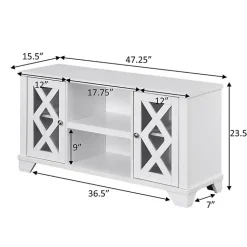 Kirklands Home Wood X Doors Media Cabinet White New