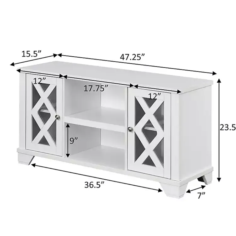 Kirklands Home Wood X Doors Media Cabinet White New